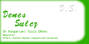 denes sulcz business card