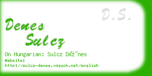 denes sulcz business card